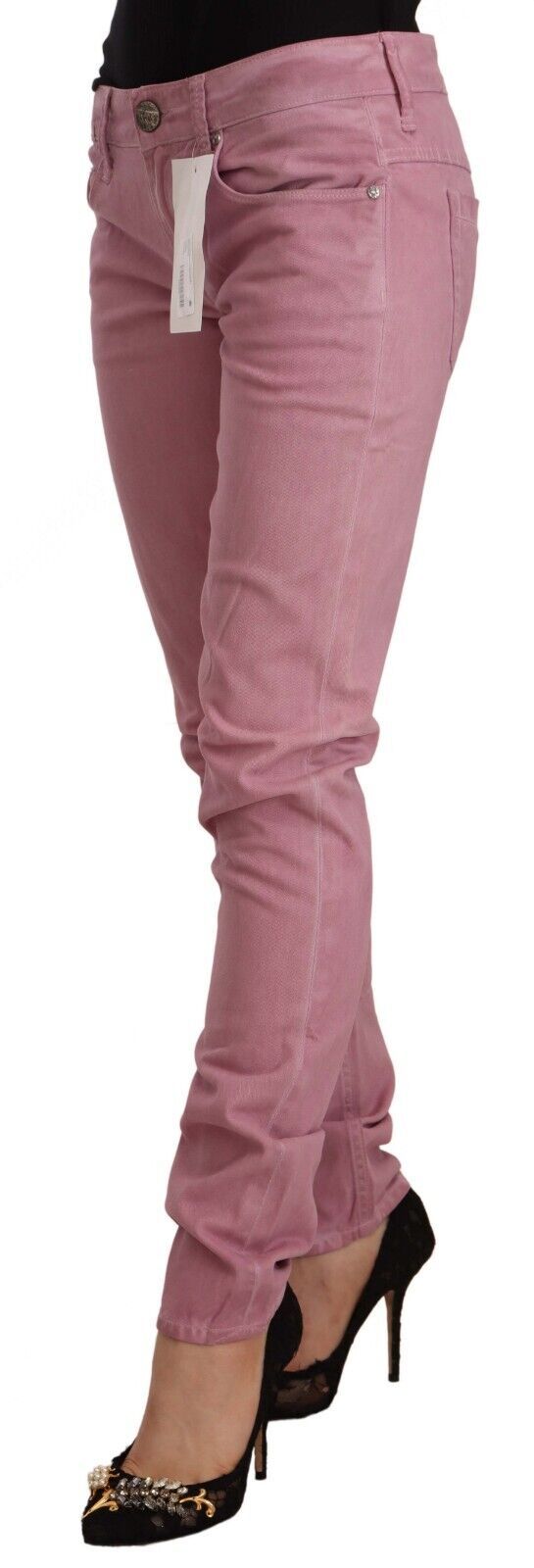Acht Elegante Pink Slim Fit Denim Jeans