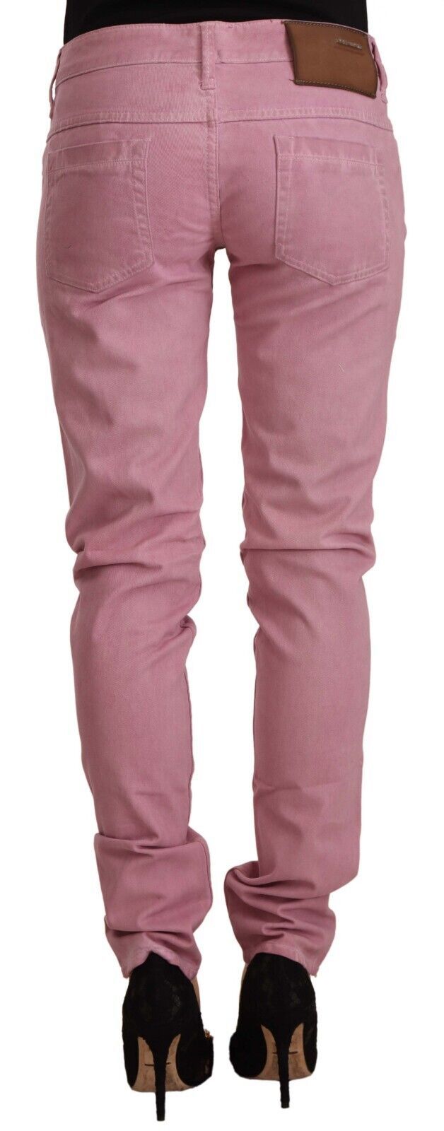 Acht Elegante Pink Slim Fit Denim Jeans