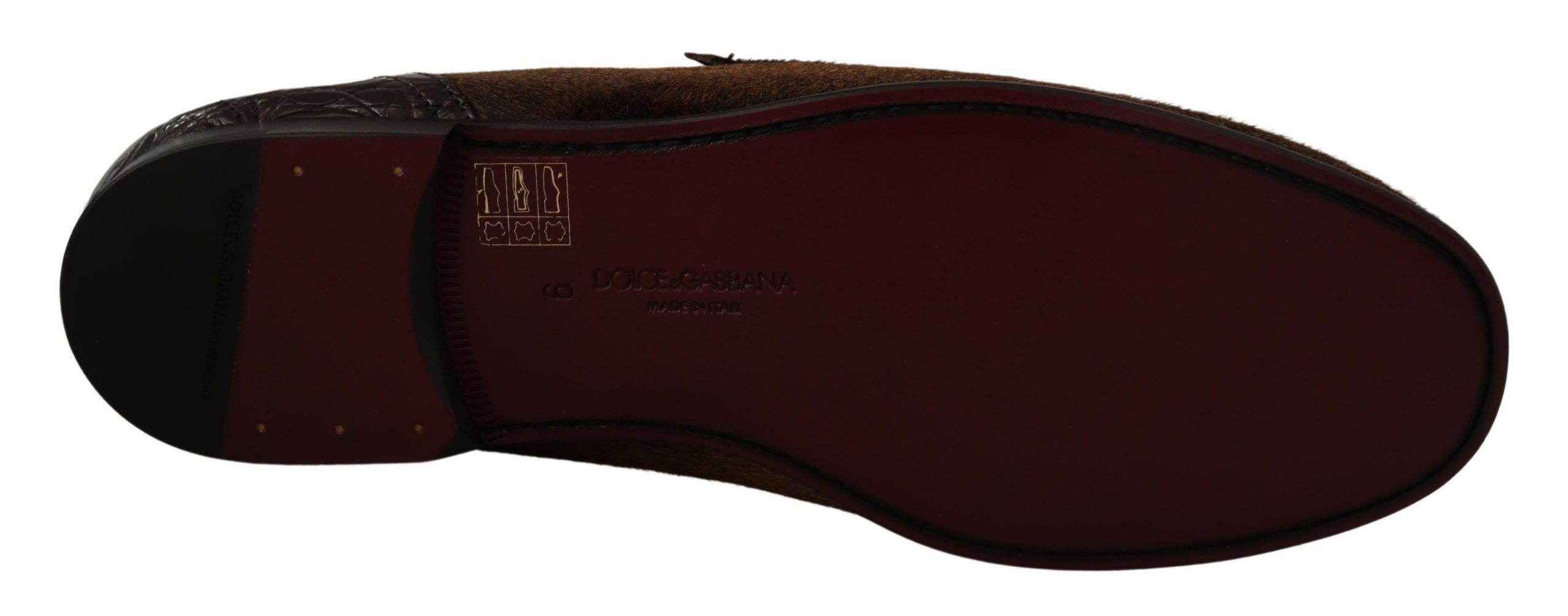 Dolce &amp; Gabbana Elegante Loafer aus braunem Kaimanleder
