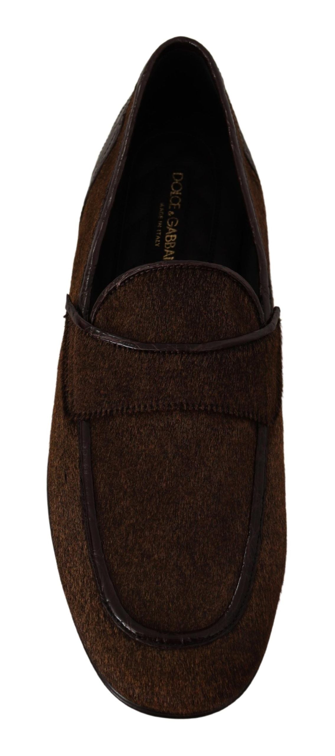 Dolce &amp; Gabbana Elegante Loafer aus braunem Kaimanleder