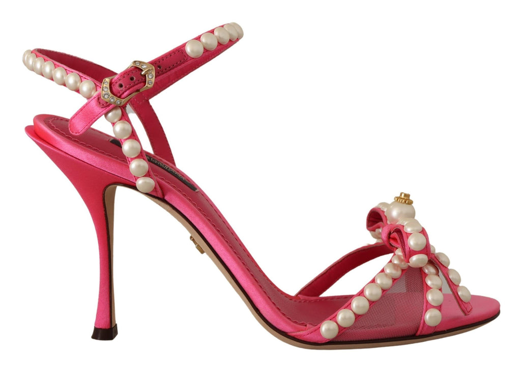 Dolce &amp; Gabbana – Elegante Sandalen mit rosa Perlenverzierung