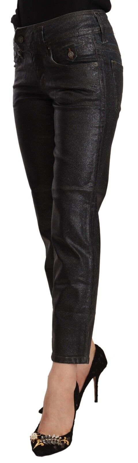 John Galliano Chic Schwarze Glitzer-Shorts