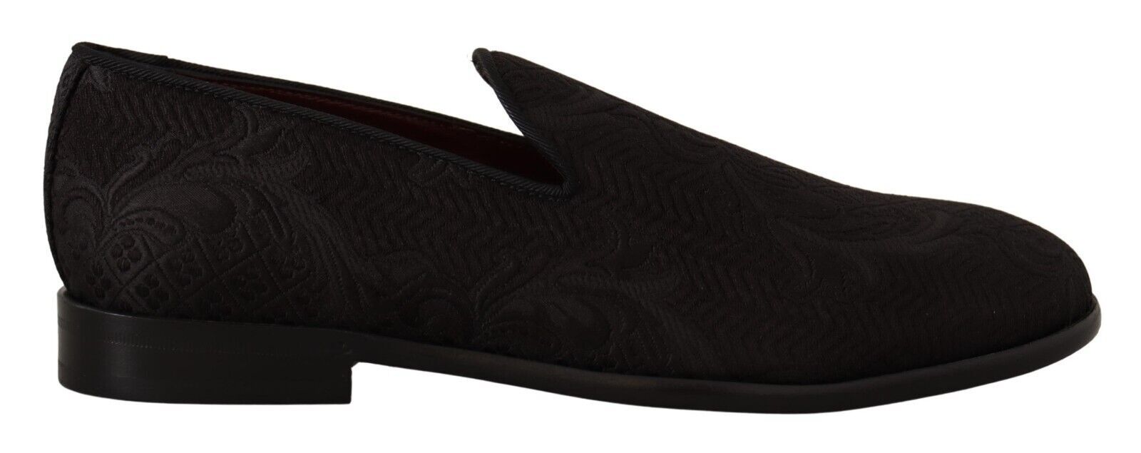 Dolce &amp; Gabbana – Schwarze Hausschuhe aus geblümtem Brokat