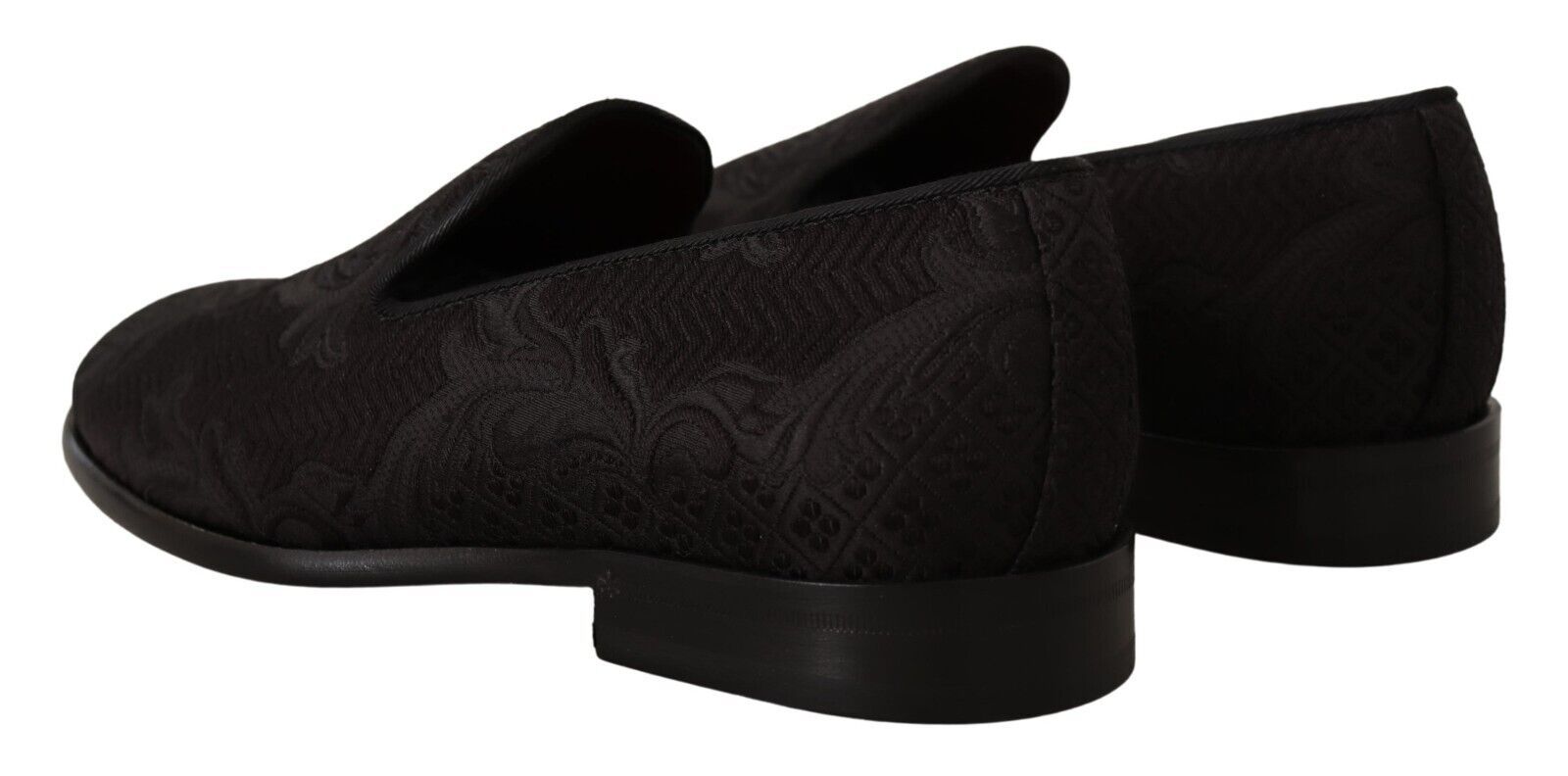 Dolce &amp; Gabbana – Schwarze Hausschuhe aus geblümtem Brokat