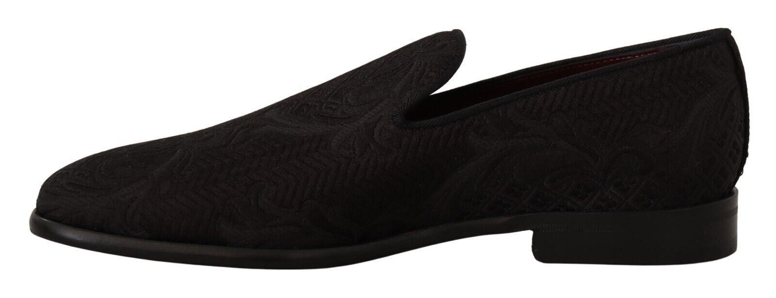 Dolce &amp; Gabbana – Schwarze Hausschuhe aus geblümtem Brokat