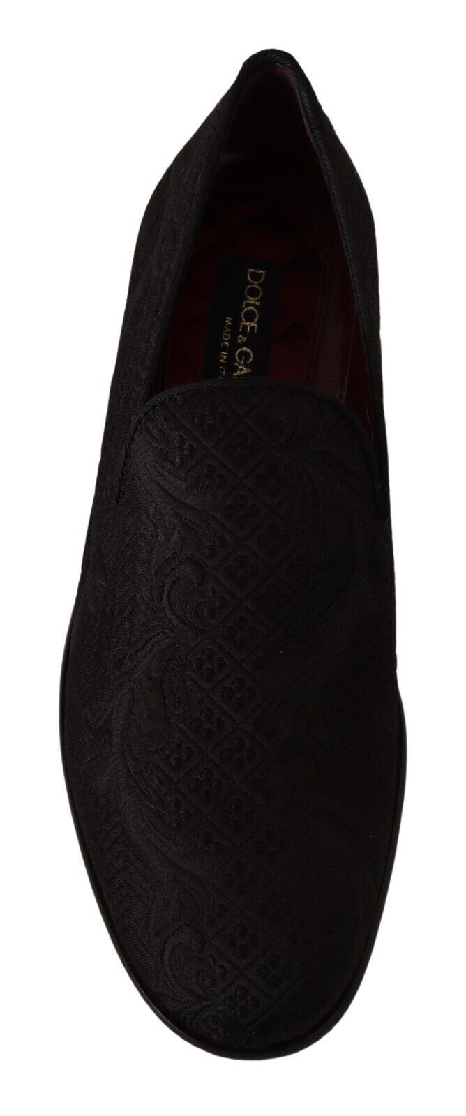Dolce &amp; Gabbana – Schwarze Hausschuhe aus geblümtem Brokat