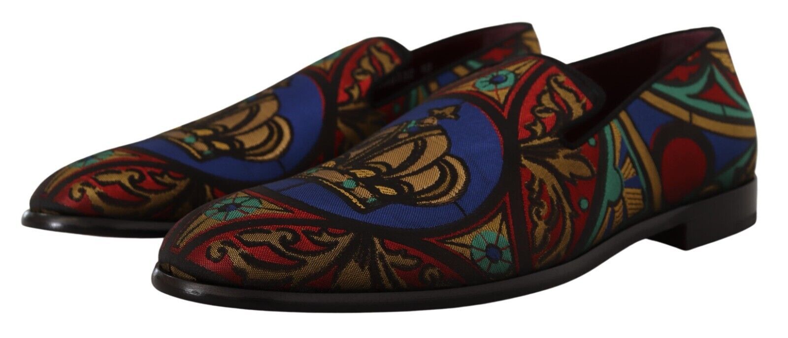 Dolce &amp; Gabbana – Mehrfarbige Jacquard-Loafer-Hausschuhe zum Hineinschlüpfen