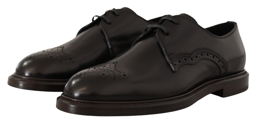 Dolce &amp; Gabbana Elegante schwarze Derby-Abendschuhe