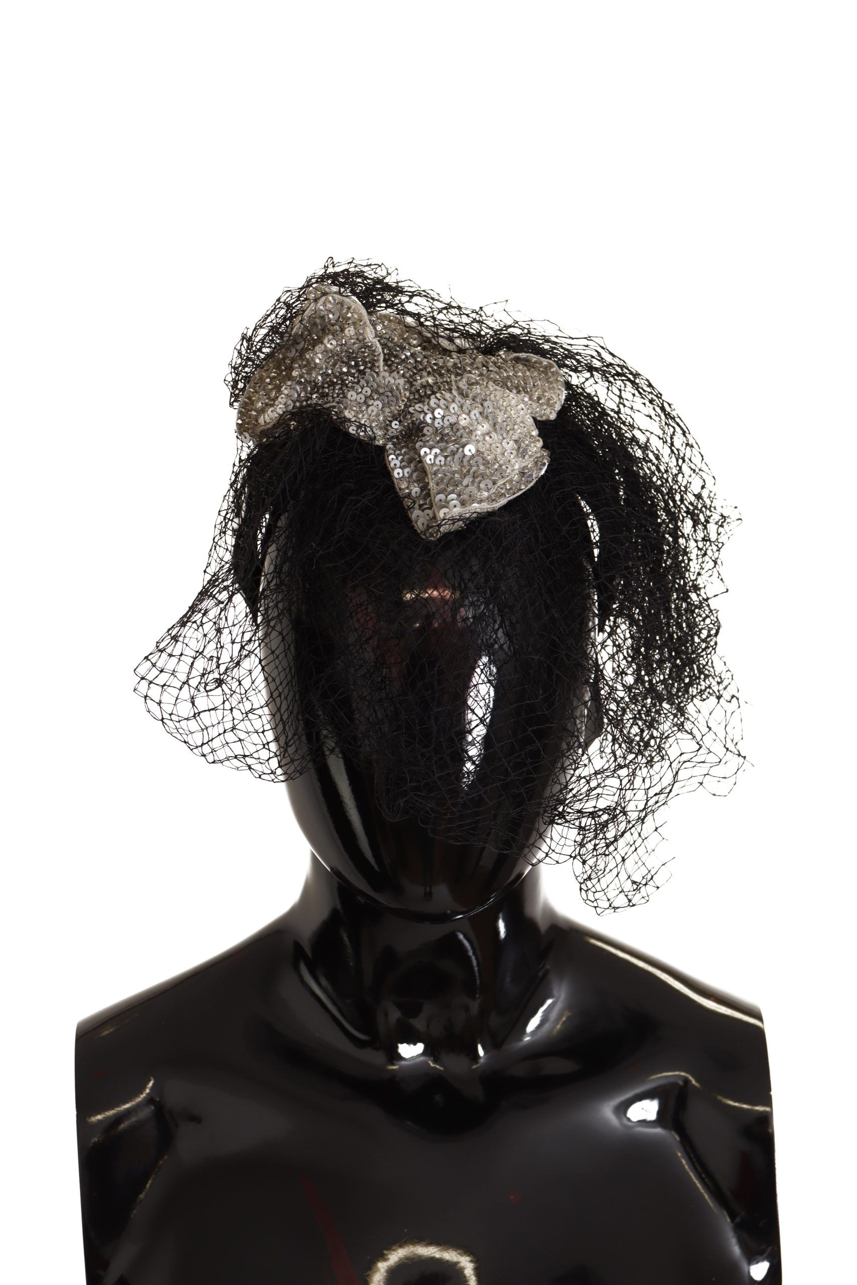 Dolce &amp; Gabbana Glamouröses schwarzes Designer-Diadem mit Pailletten
