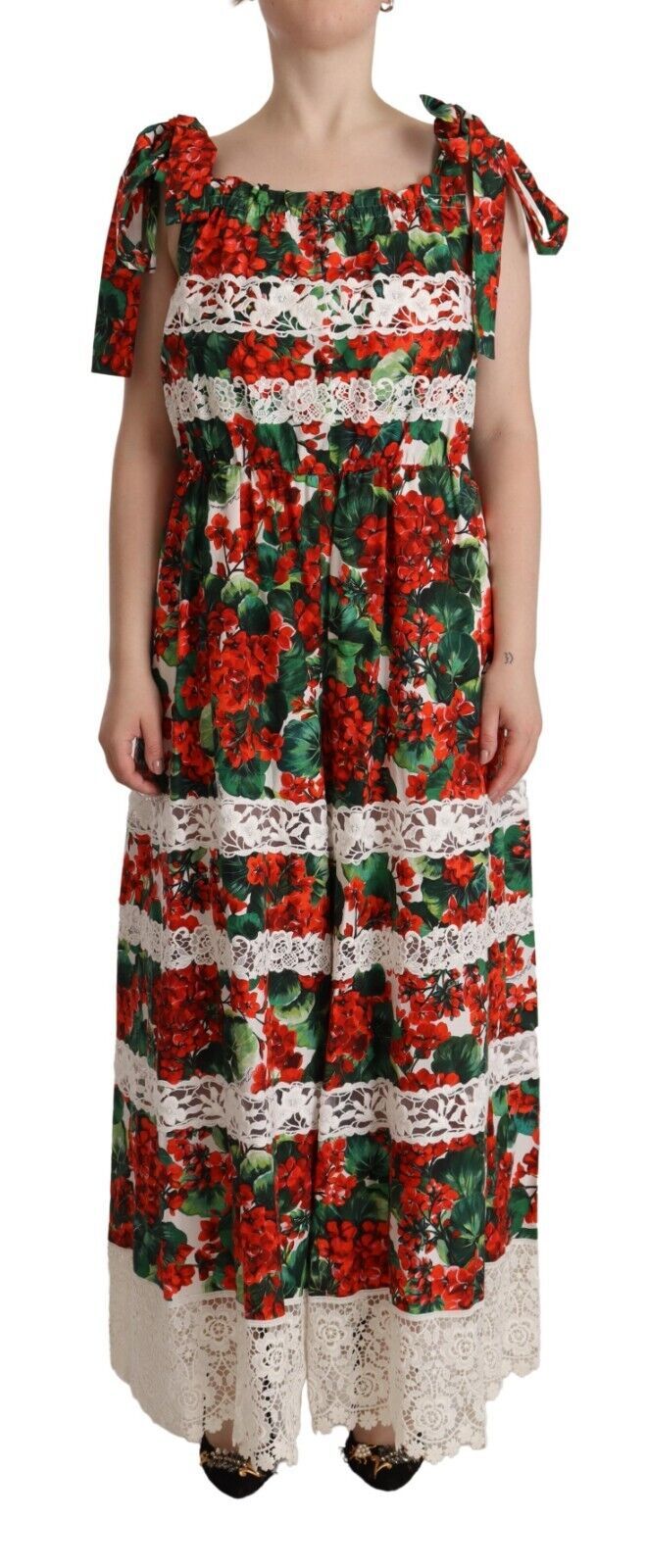 Dolce &amp; Gabbana Mehrfarbiges Maxikleid mit Blumenmuster