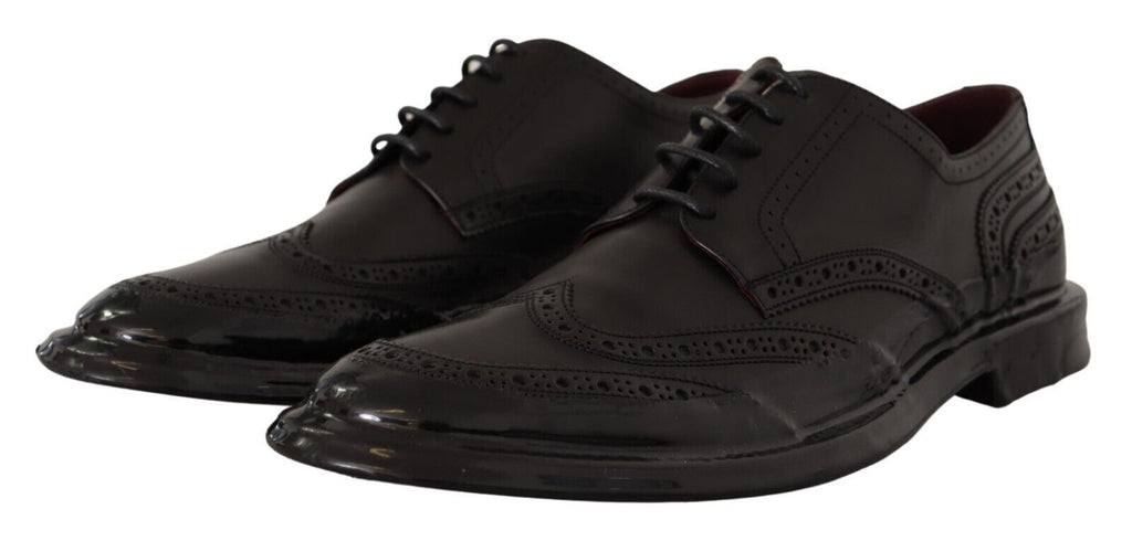 Dolce &amp; Gabbana Elegante Derby-Oxford-Schuhe aus Kalbsleder mit Flügelkappen