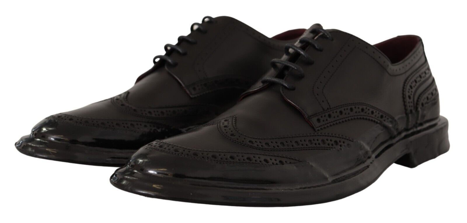 Dolce &amp; Gabbana Elegante Derby-Oxford-Schuhe aus Kalbsleder mit Flügelkappen