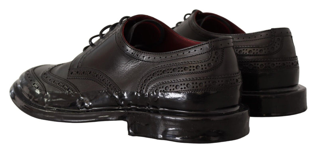 Dolce &amp; Gabbana Elegante Derby-Oxford-Schuhe aus Kalbsleder mit Flügelkappen
