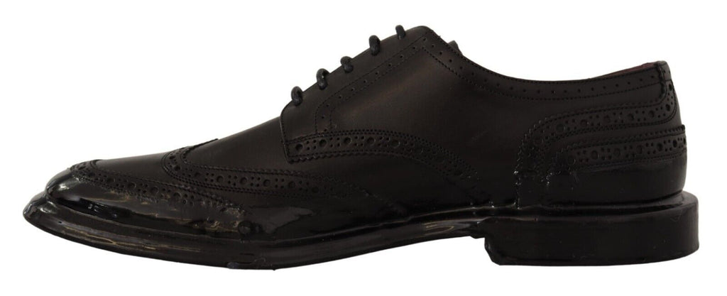 Dolce &amp; Gabbana Elegante Derby-Oxford-Schuhe aus Kalbsleder mit Flügelkappen