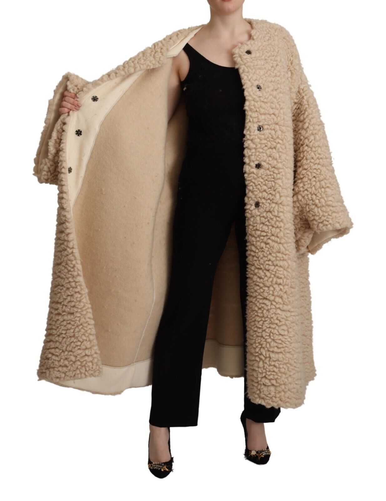 Dolce &amp; Gabbana Elegante beige Kaschmir-Manteljacke
