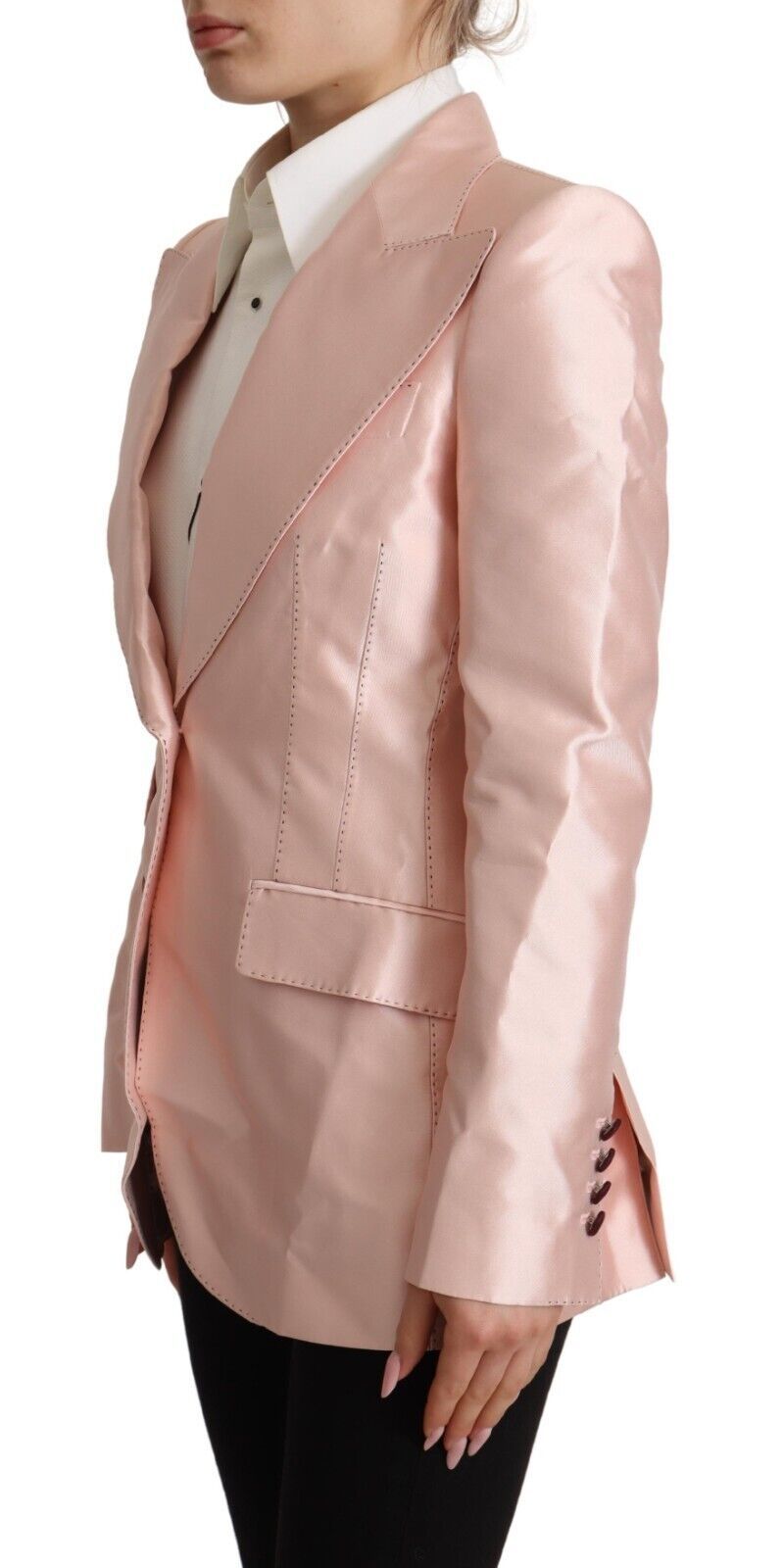 Dolce &amp; Gabbana Elegante rosa Seidenblazerjacke