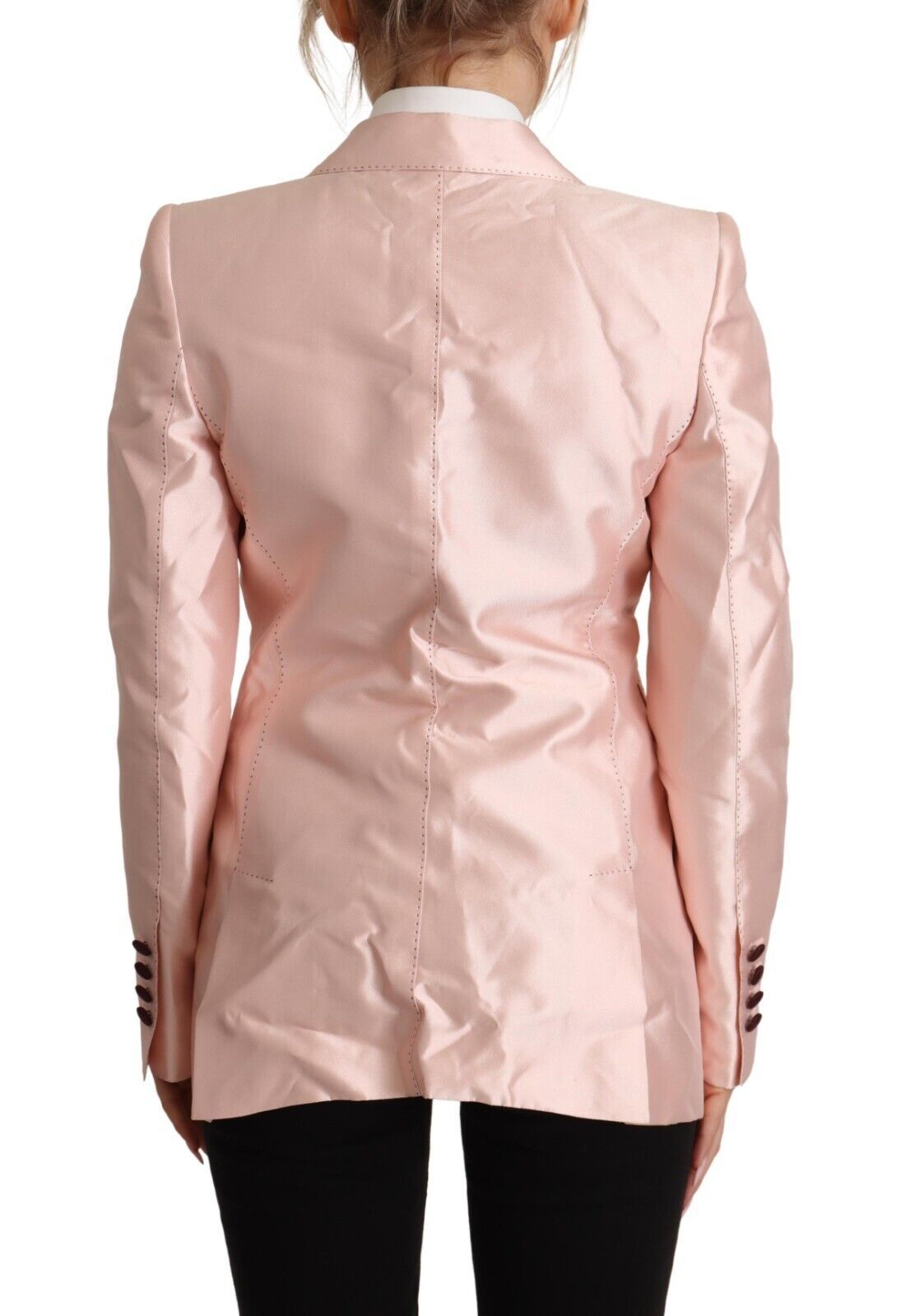 Dolce &amp; Gabbana Elegante rosa Seidenblazerjacke