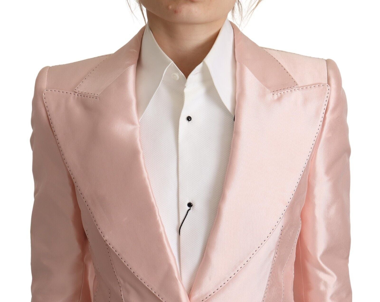 Dolce &amp; Gabbana Elegante rosa Seidenblazerjacke