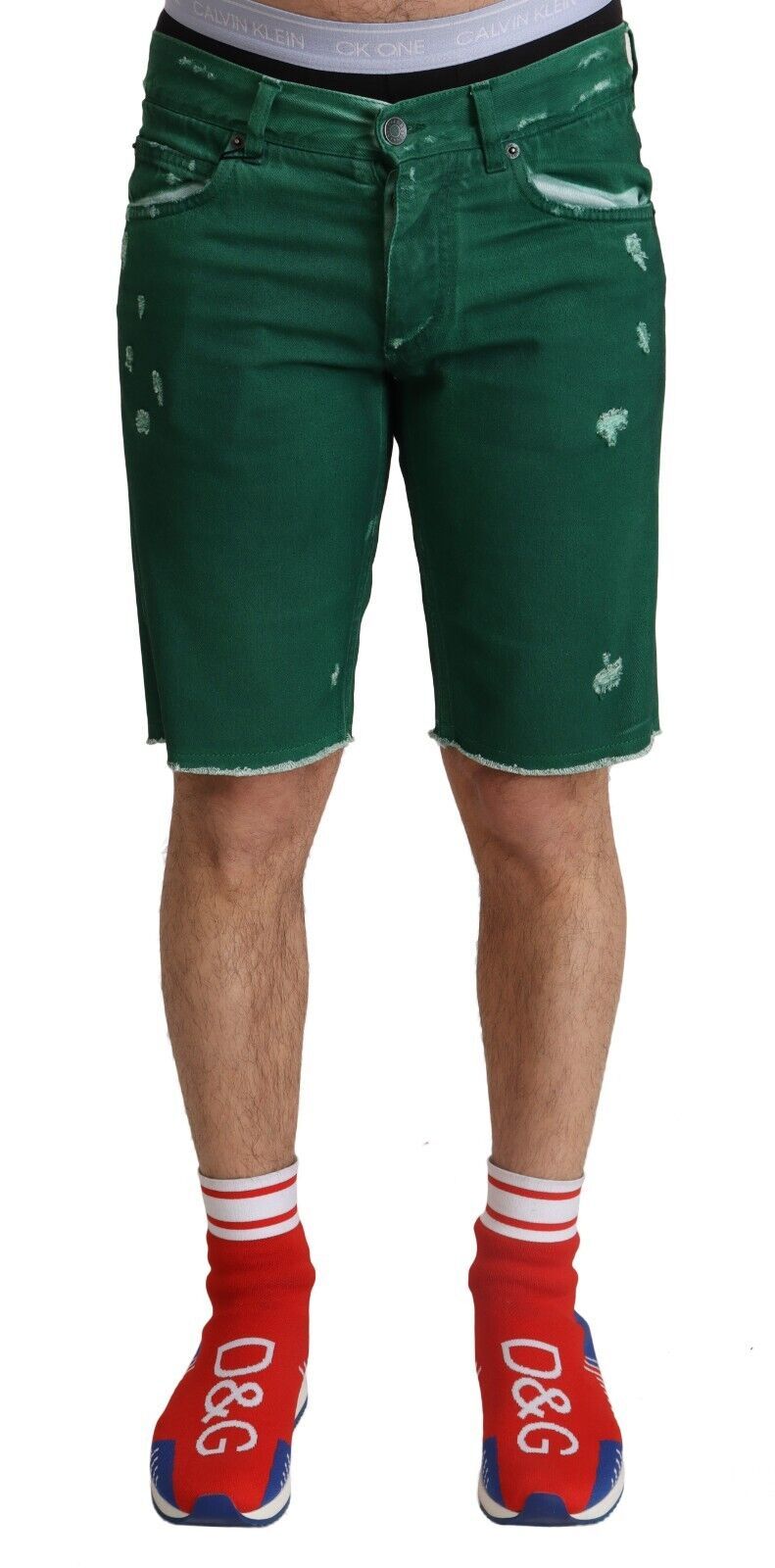 Dolce &amp; Gabbana Schicke grüne Denim-Bermudashorts