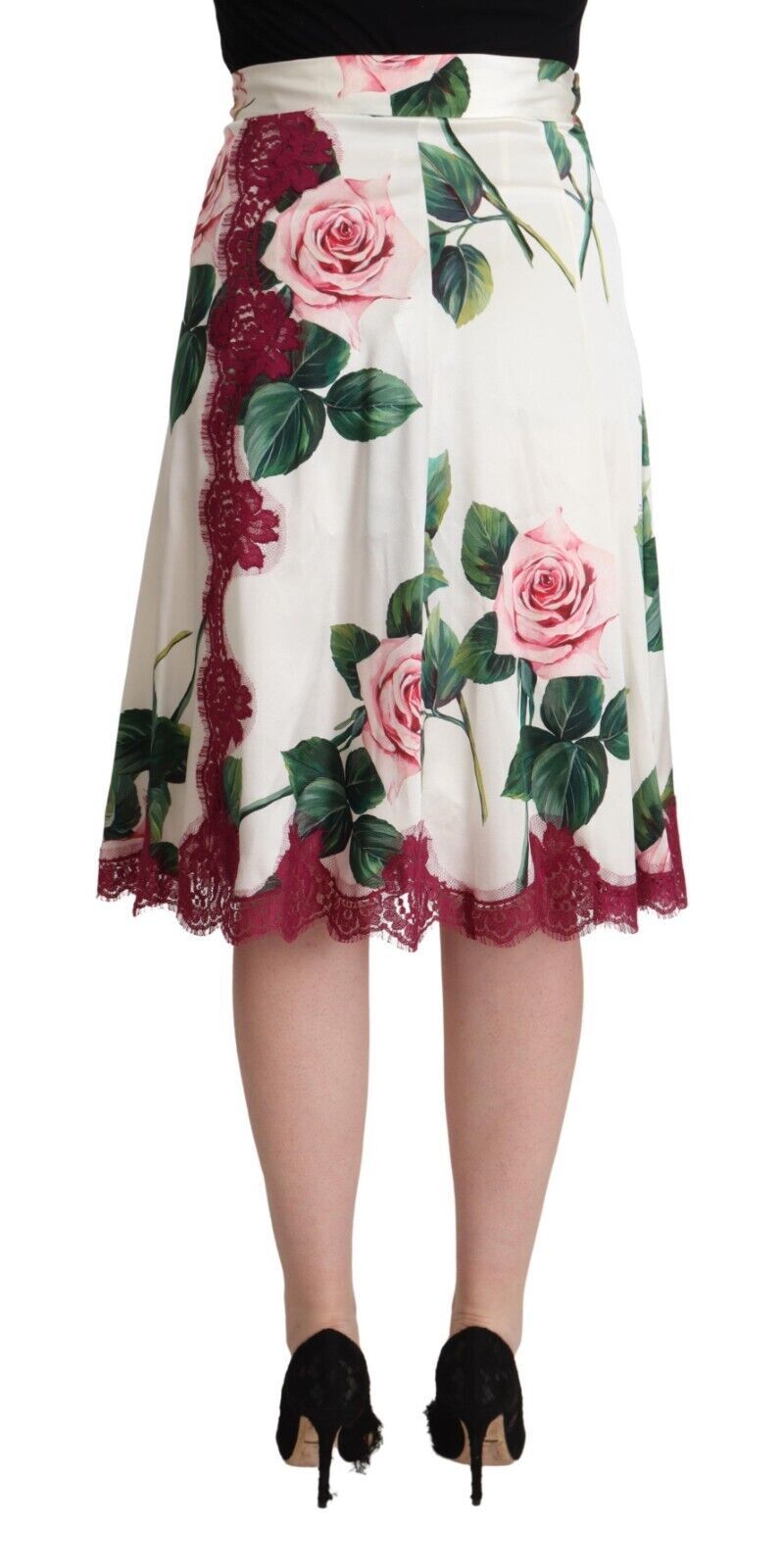Dolce &amp; Gabbana – Eleganter Midirock in A-Linie mit Blumenmuster