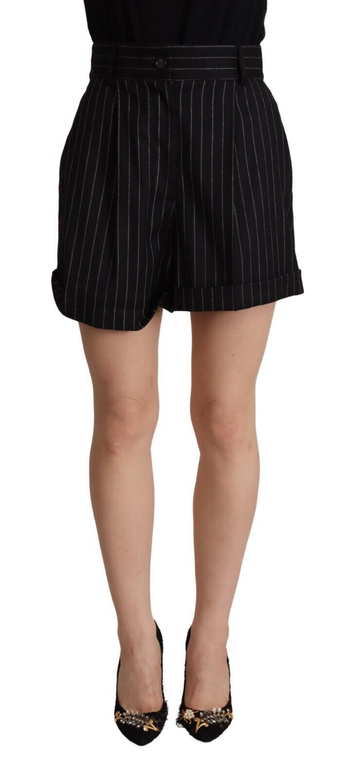 Dolce &amp; Gabbana Elegante gestreifte Bermuda-Shorts mit hoher Taille