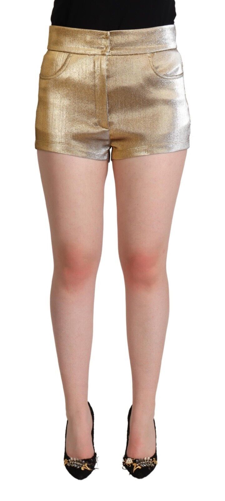 Dolce &amp; Gabbana Elegante Hotpants in Metallic-Gold