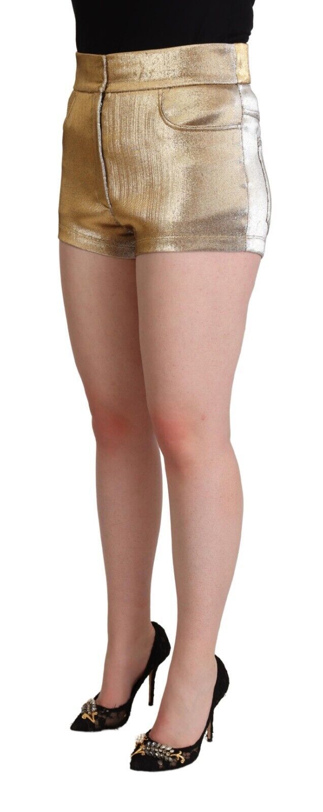 Dolce &amp; Gabbana Elegante Hotpants in Metallic-Gold