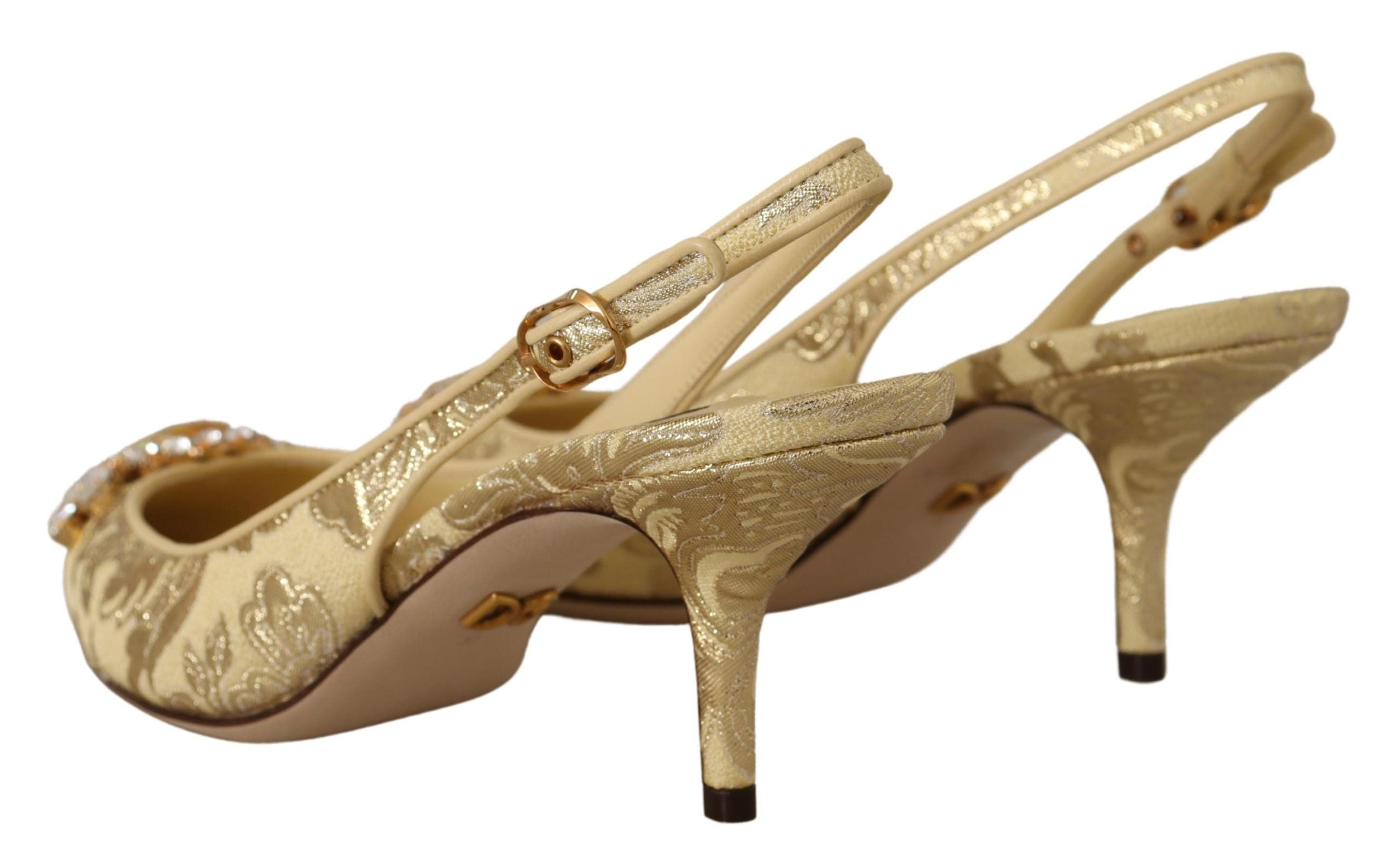 Dolce &amp; Gabbana Slingback-Pumps mit glänzendem Goldkristall