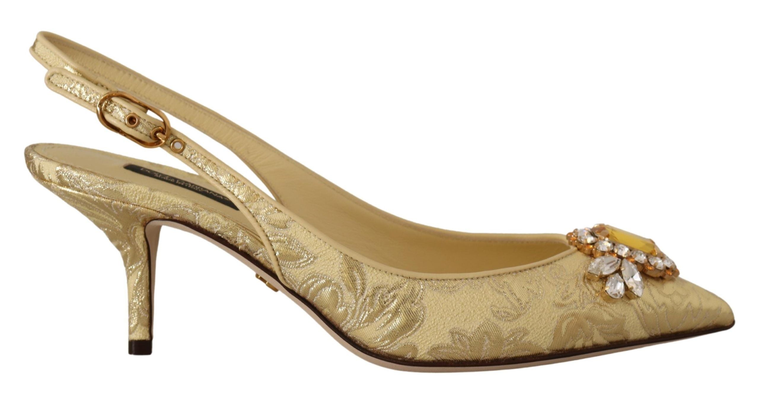 Dolce &amp; Gabbana Slingback-Pumps mit glänzendem Goldkristall