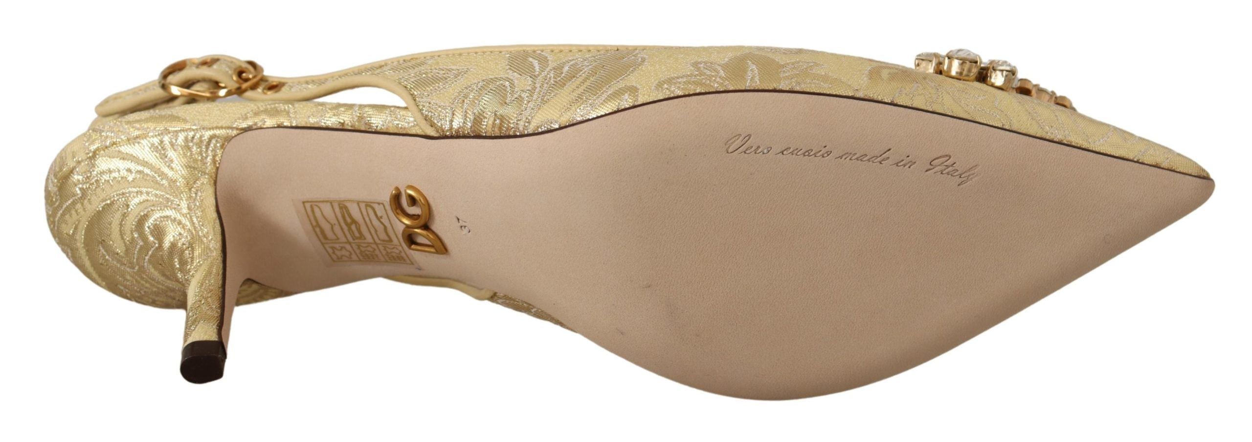 Dolce &amp; Gabbana Slingback-Pumps mit glänzendem Goldkristall