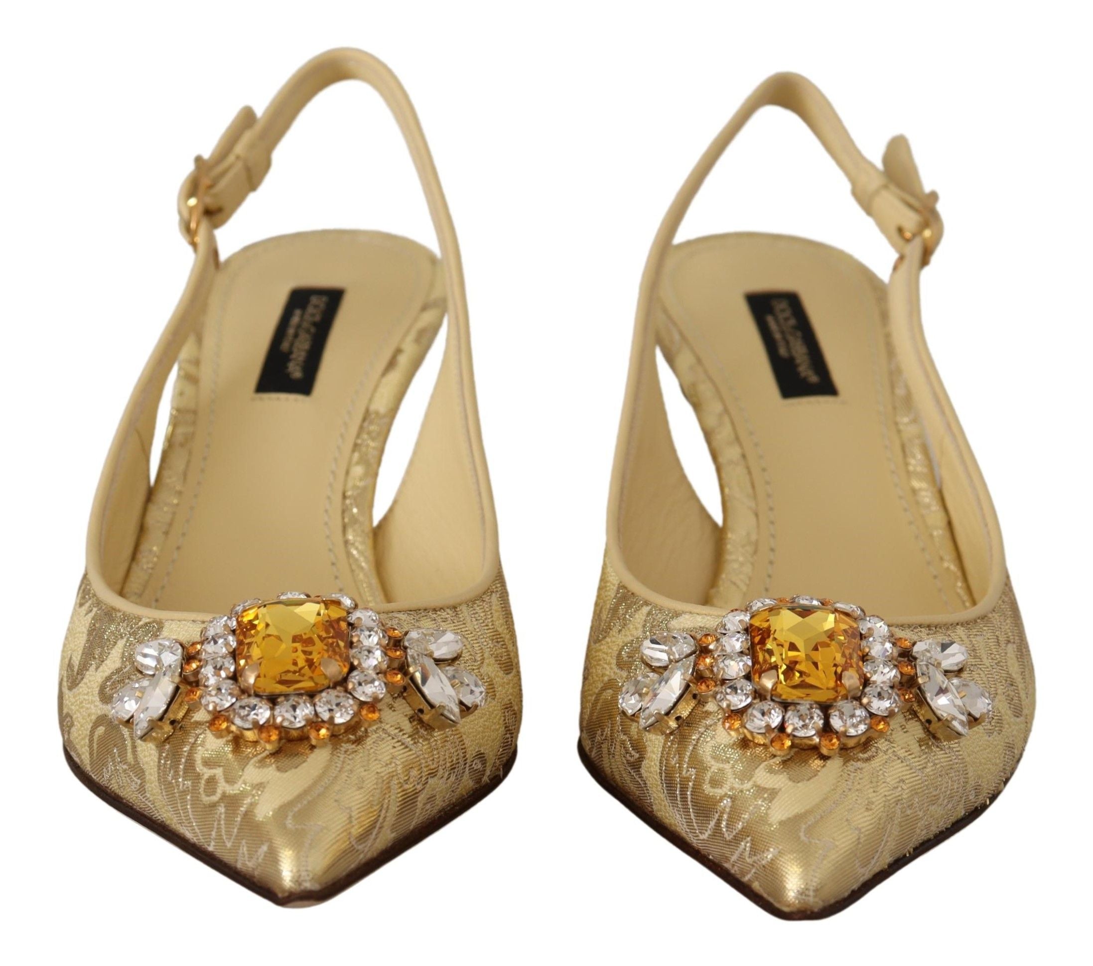 Dolce &amp; Gabbana Slingback-Pumps mit glänzendem Goldkristall