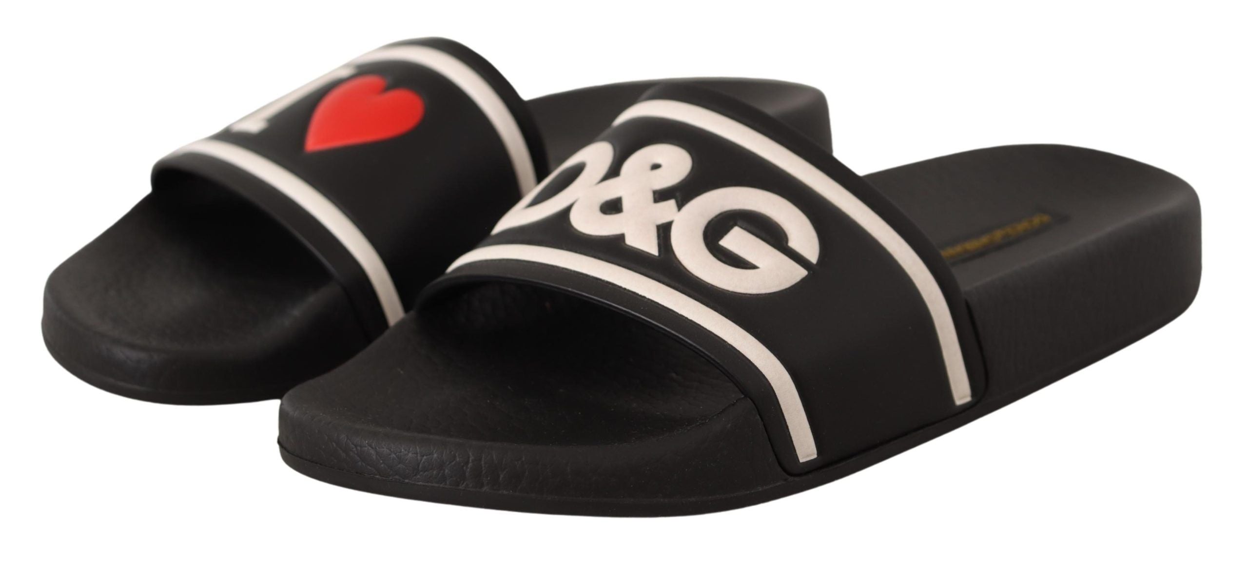 Dolce &amp; Gabbana Elegante schwarze Leder-Sandalen für Sie