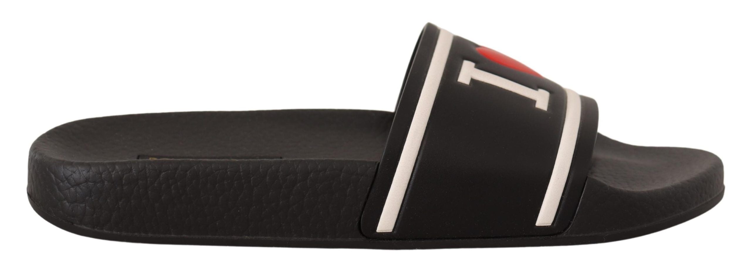 Dolce &amp; Gabbana Elegante schwarze Leder-Sandalen für Sie