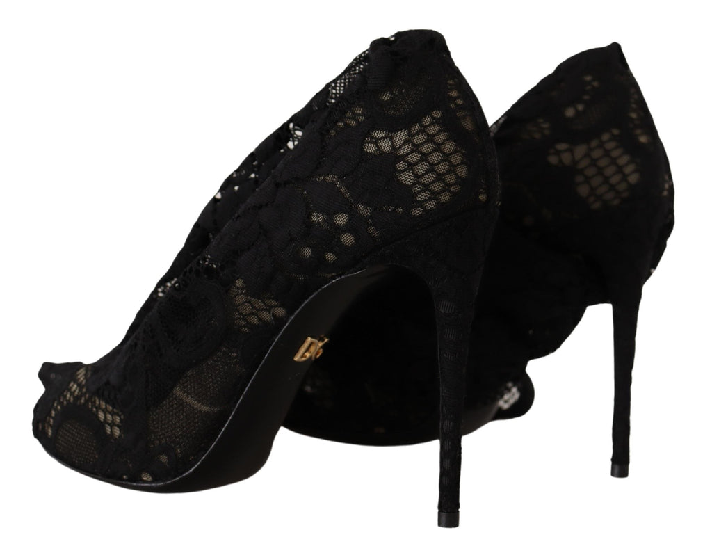 Dolce &amp; Gabbana – Elegante Stretch-Sockenstiefel in glattem Schwarz