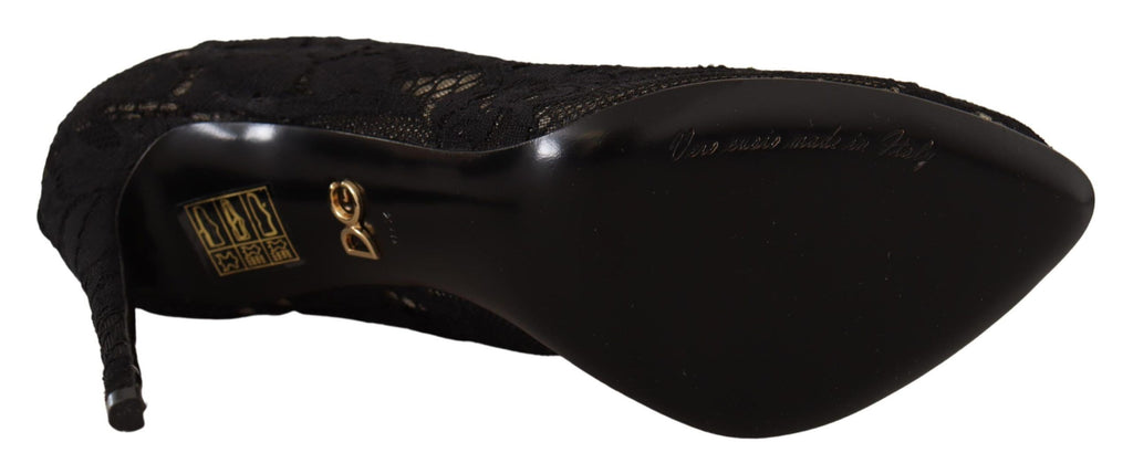 Dolce &amp; Gabbana – Elegante Stretch-Sockenstiefel in glattem Schwarz