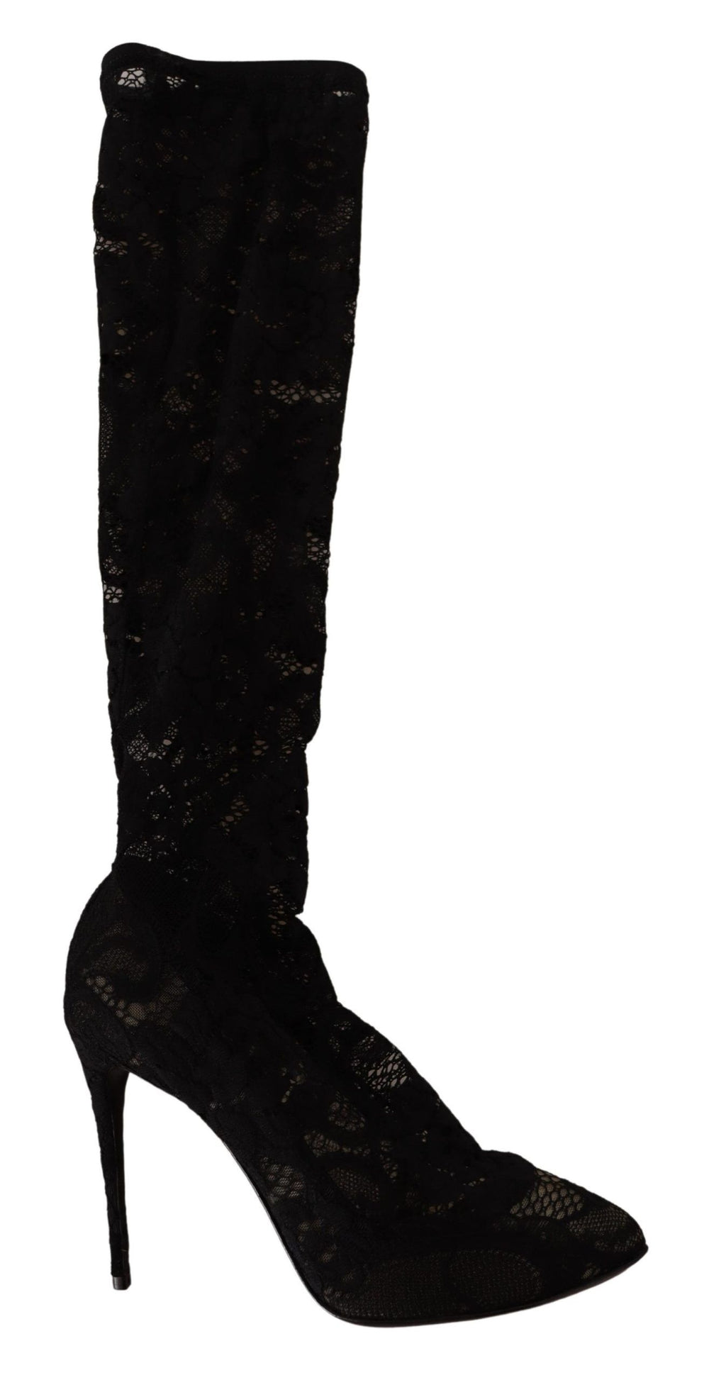 Dolce &amp; Gabbana – Elegante Stretch-Sockenstiefel in glattem Schwarz