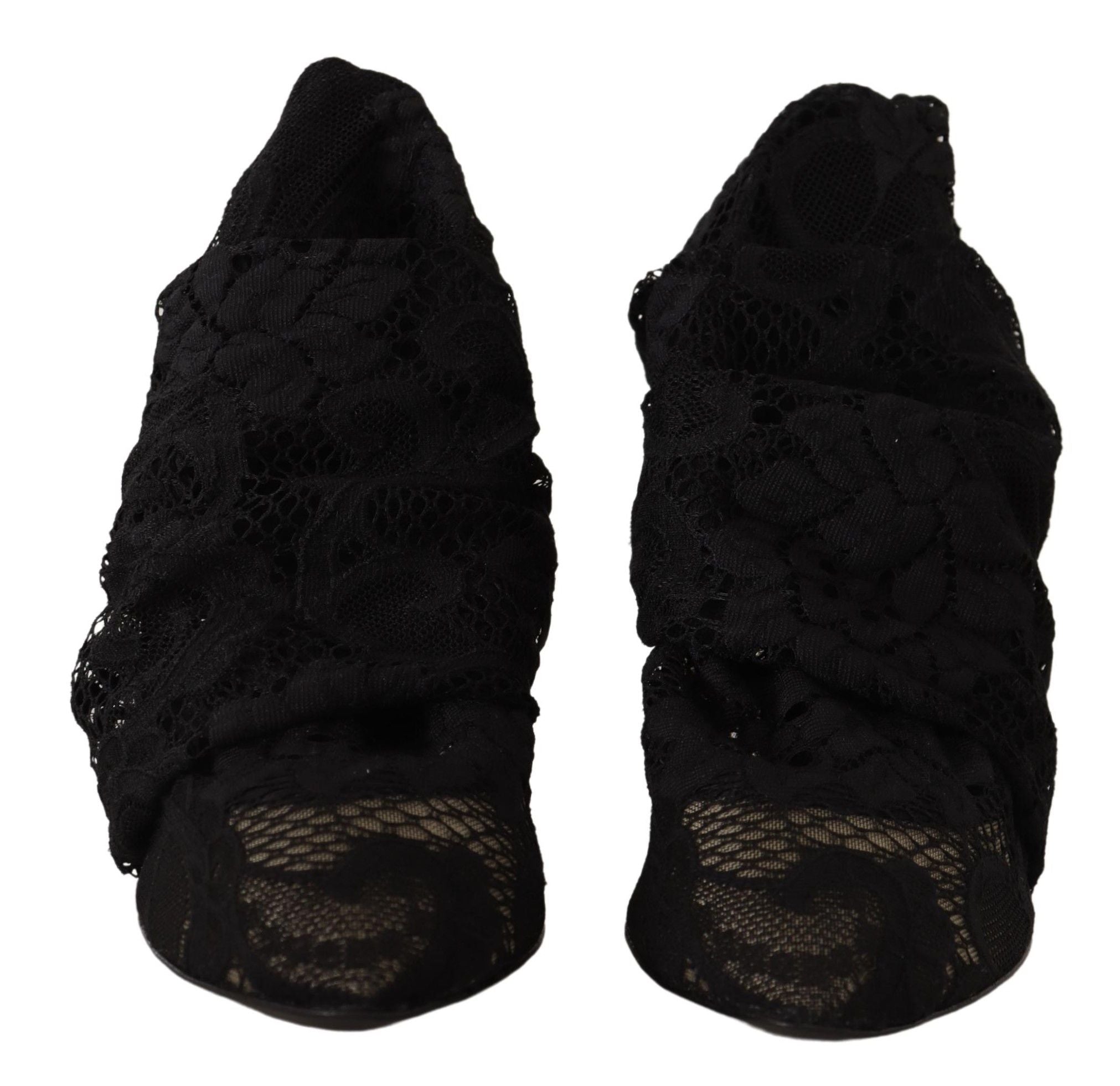 Dolce &amp; Gabbana – Elegante Stretch-Sockenstiefel in glattem Schwarz