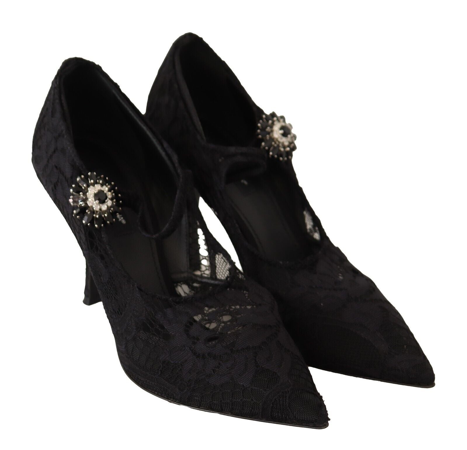 Dolce &amp; Gabbana Elegante schwarze Stiletto-Pumps aus Spitze