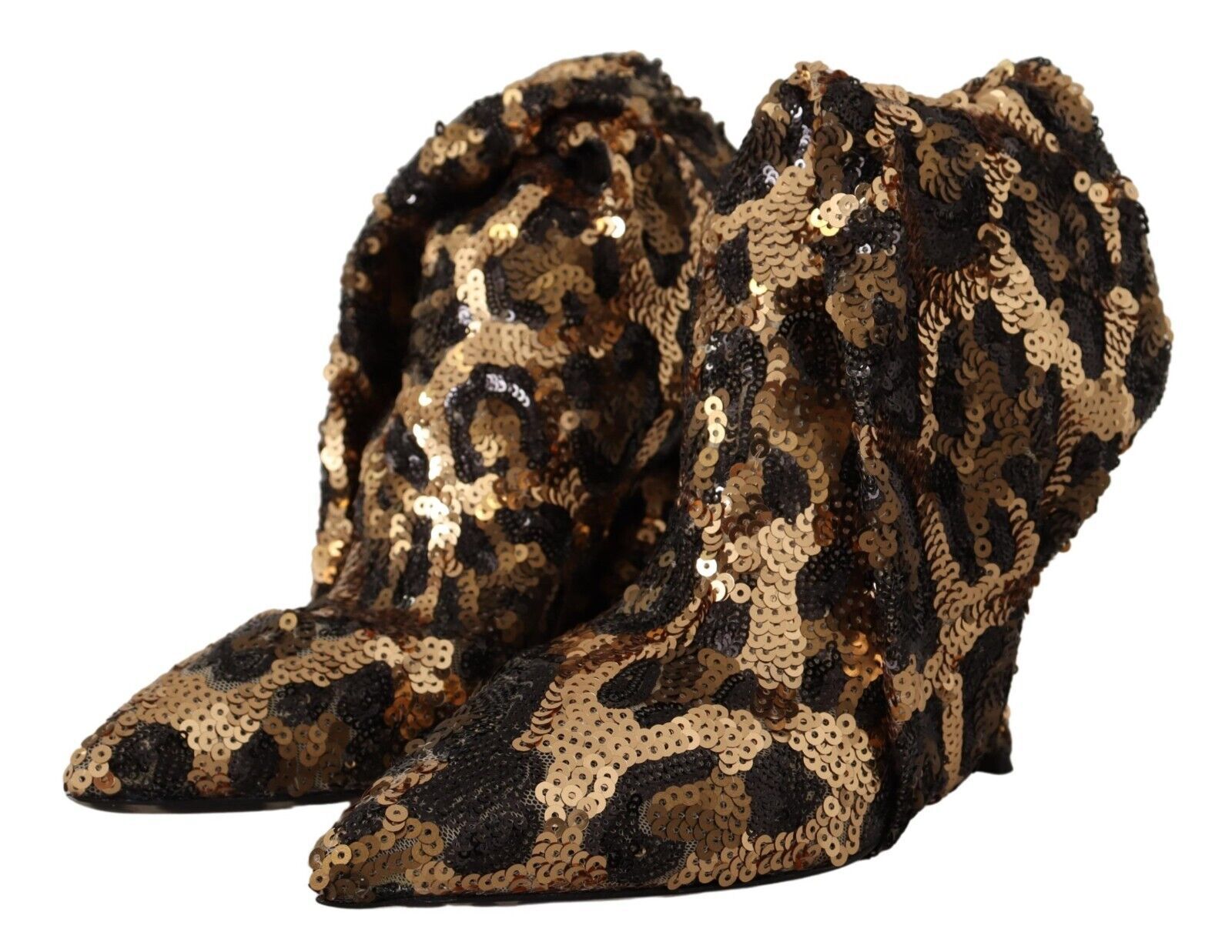 Dolce &amp; Gabbana Elegante kniehohe Stiefel mit Leoparden-Pailletten