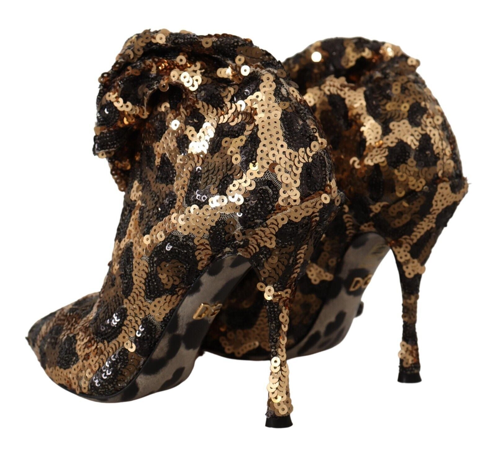 Dolce &amp; Gabbana Elegante kniehohe Stiefel mit Leoparden-Pailletten