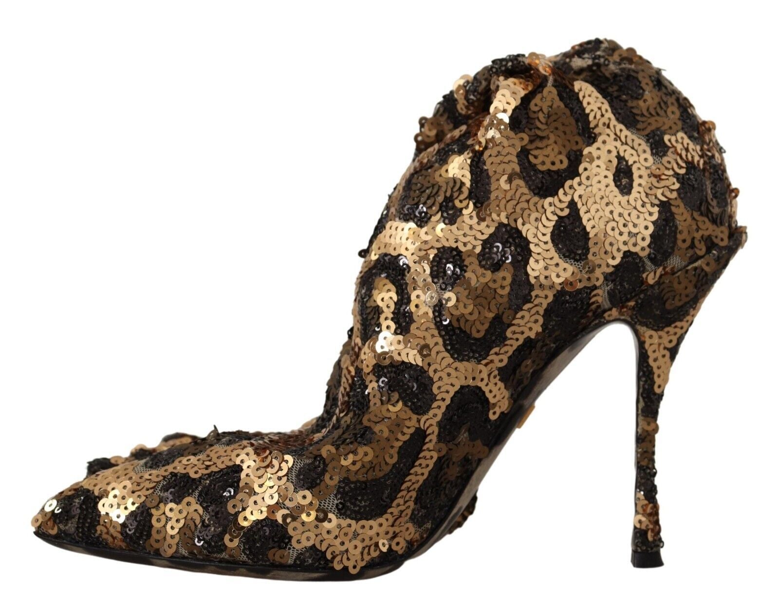 Dolce &amp; Gabbana Elegante kniehohe Stiefel mit Leoparden-Pailletten