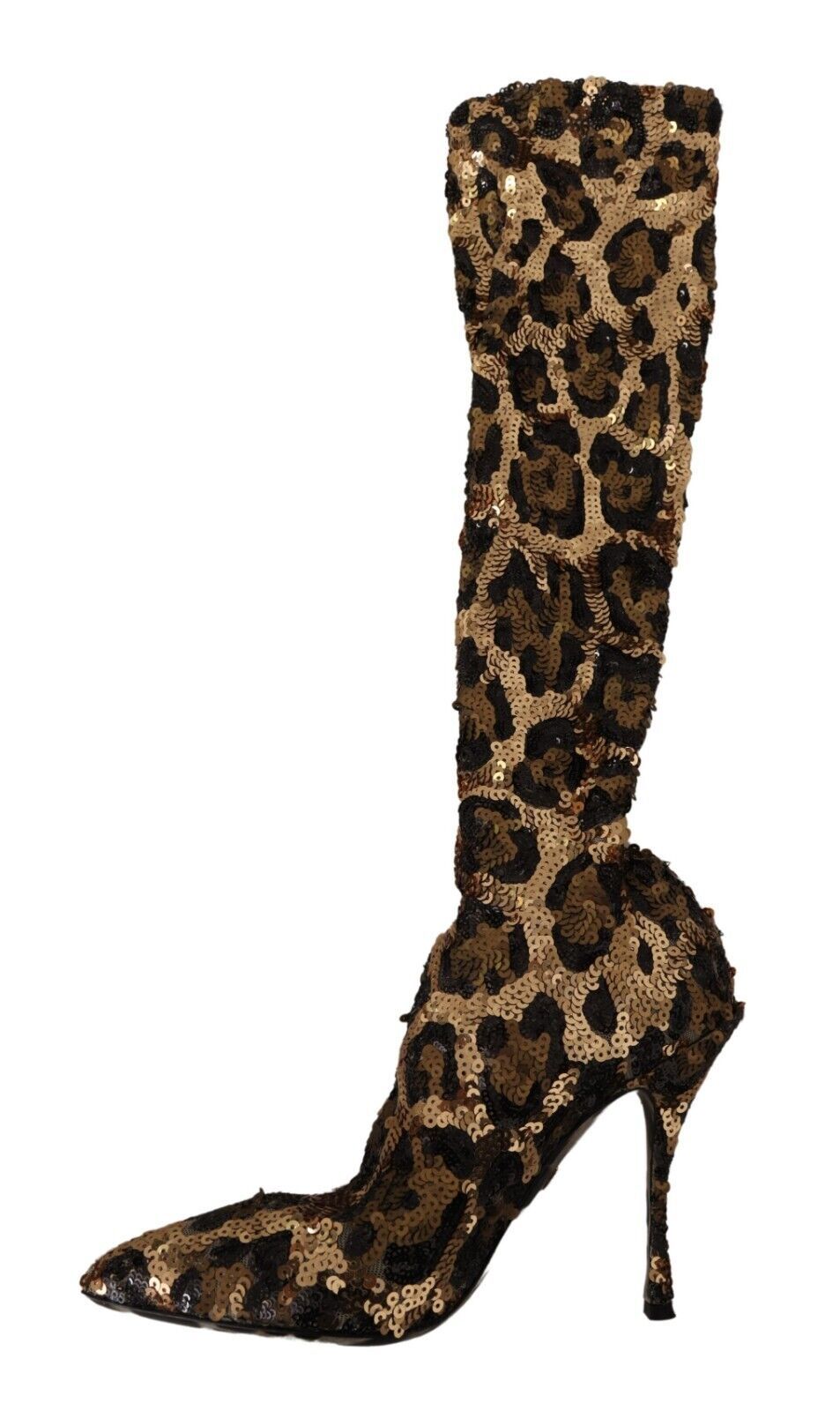 Dolce &amp; Gabbana Elegante kniehohe Stiefel mit Leoparden-Pailletten