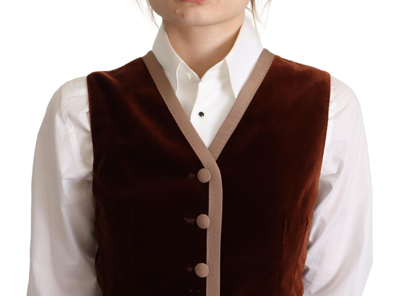 Dolce &amp; Gabbana Elegantes ärmelloses Samttop in Bordeaux