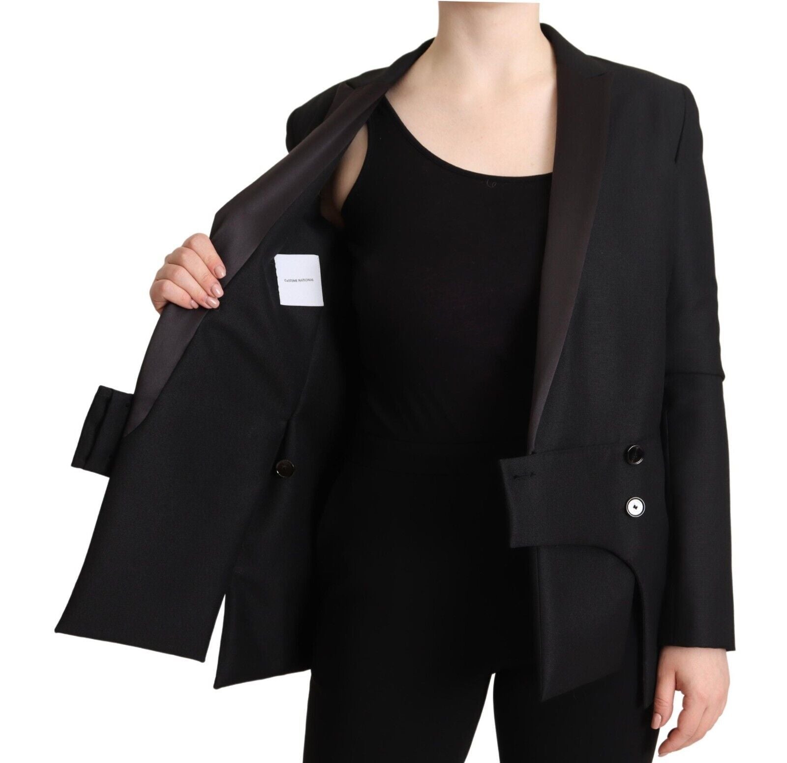 Costume National Eleganter schwarzer Zweireiher-Blazer