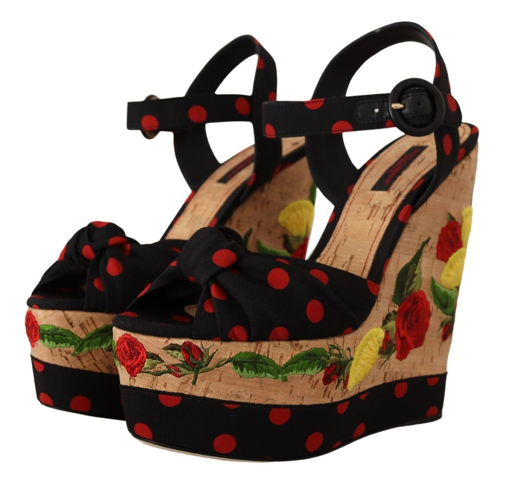 Dolce &amp; Gabbana Mehrfarbige Plateau-Pumps aus Seidenmischung