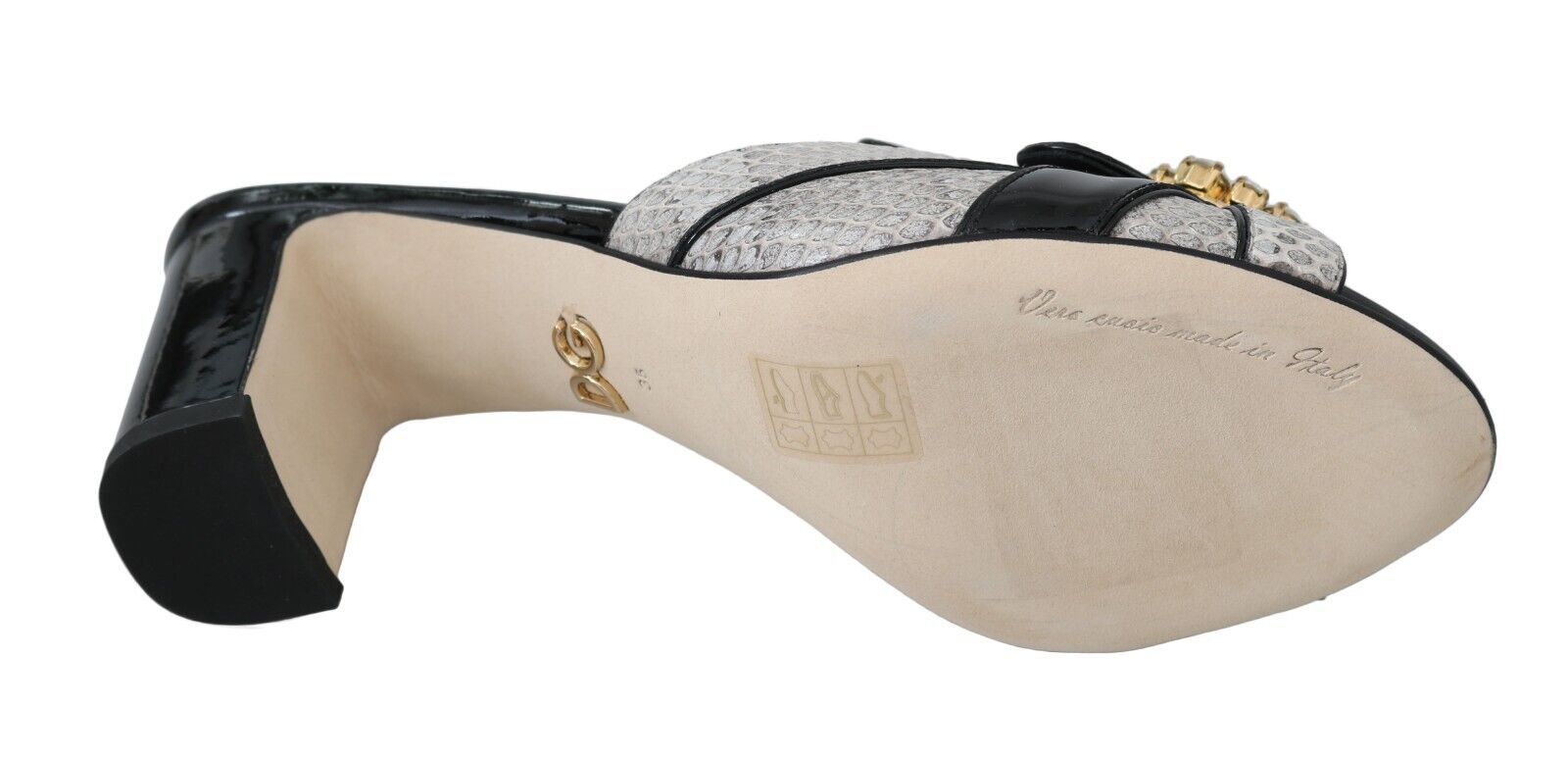 Dolce &amp; Gabbana Kristallverzierte Sandalen aus exotischem Leder