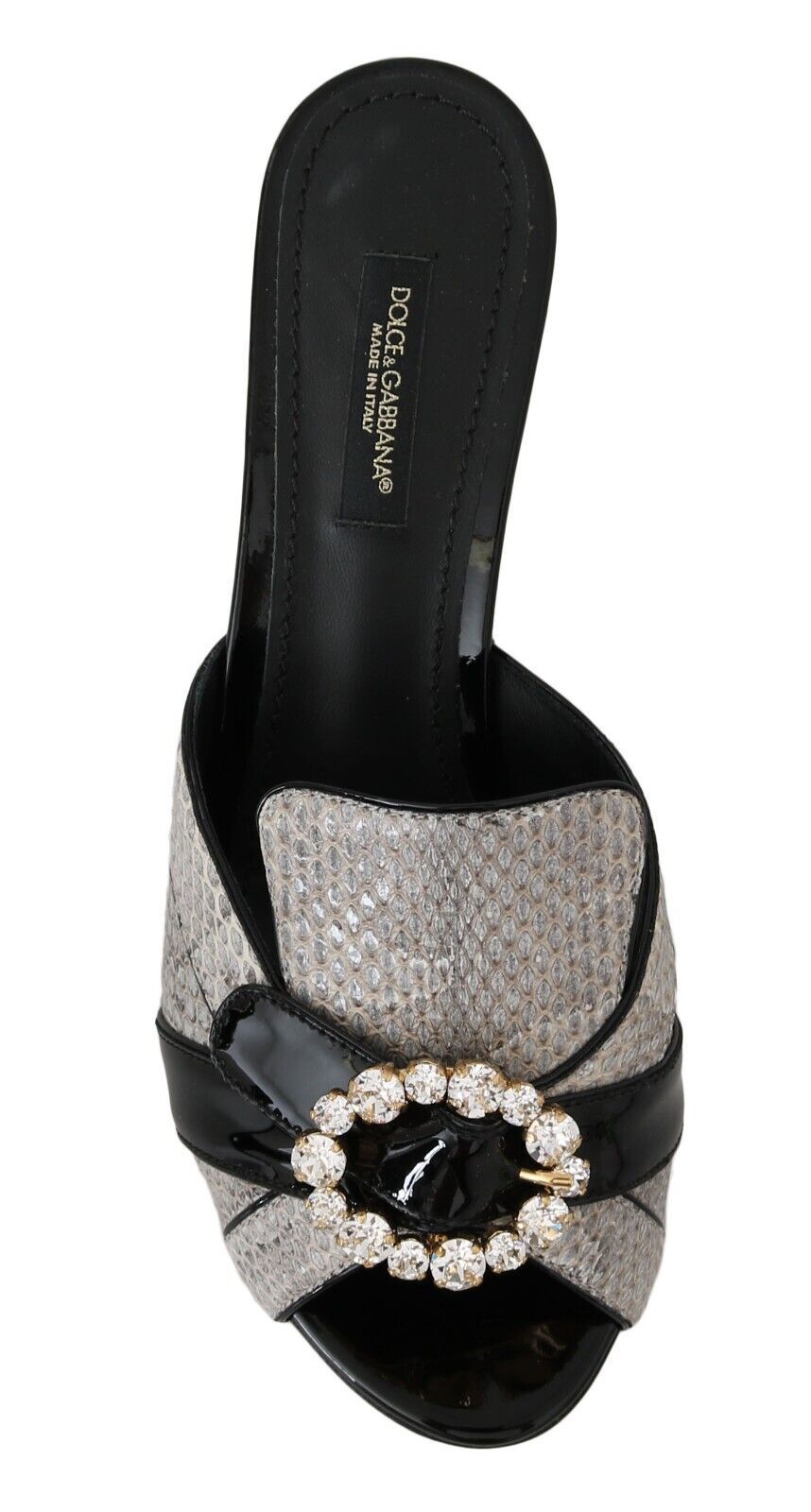 Dolce &amp; Gabbana Kristallverzierte Sandalen aus exotischem Leder