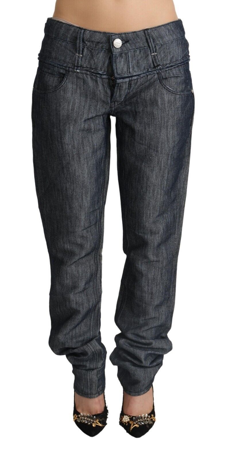 Acht Eleganter Mid Waist Straight Cut Denim