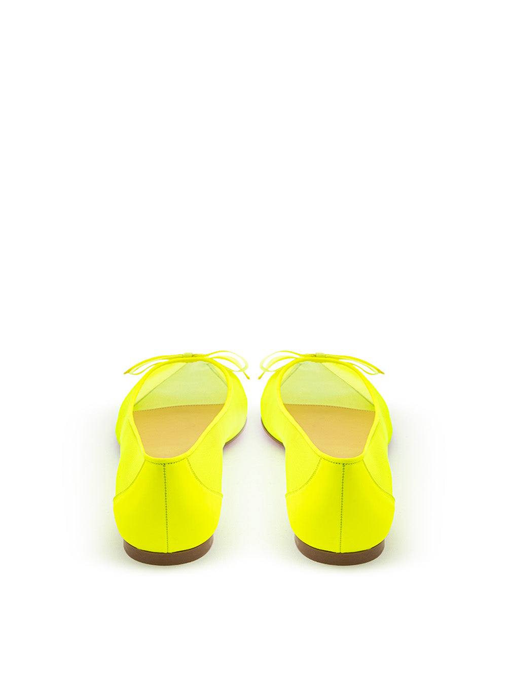 Christian Louboutin Fluo Yellow Mesh Pointed Toe Ballerina