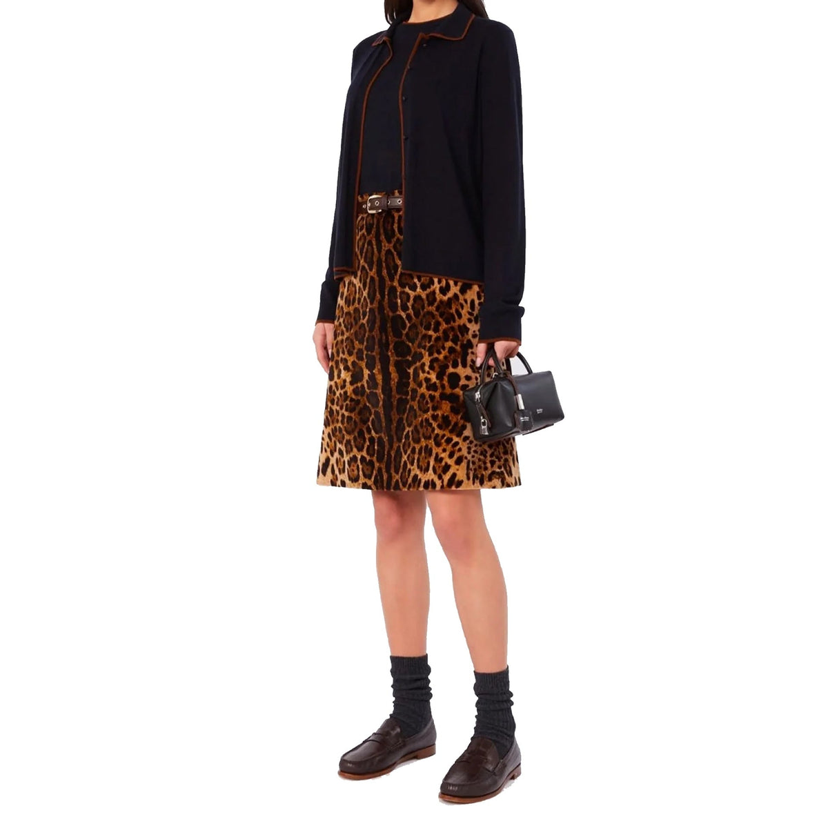 Max Mara Leopard Falange Skirt